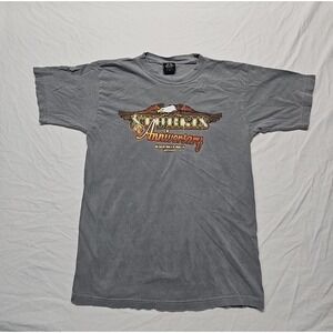 Sturgis Men's Gray 2010 70th Anniversary T-Shirt Biker Double-Sided Tee Size M
